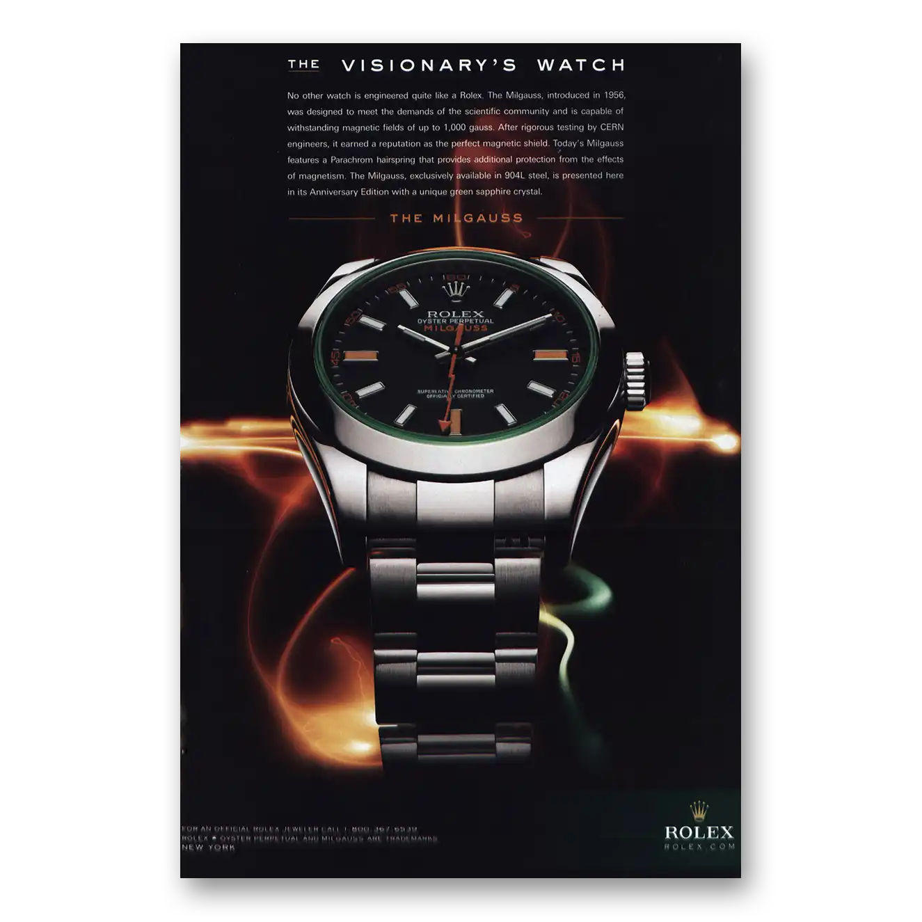 2010 Rolex The Visionarys Watch Vintage Magazine Print Ad