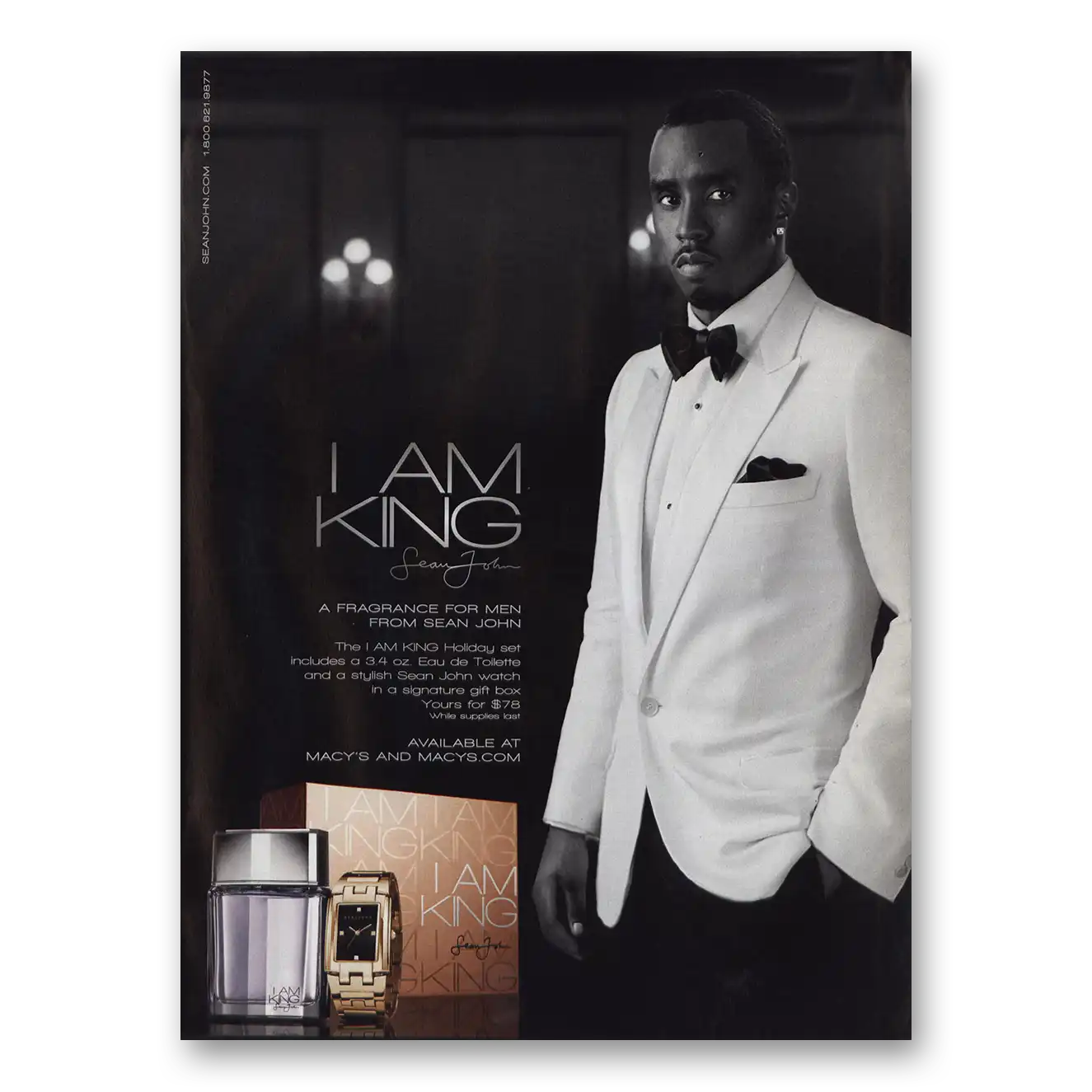 2010 Sean John I Am King Fragrance Vintage Magazine Print Ad