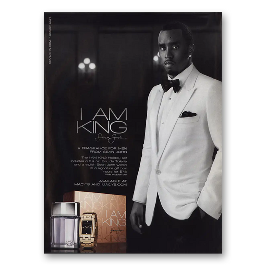 2010 Sean John I Am King Fragrance Vintage Magazine Print Ad