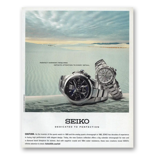 2010 Seiko Dedicated to Perfection Vintage Magazine Print Ad