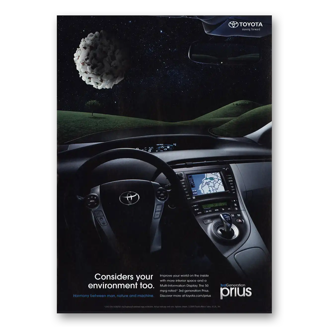 2010 Toyota Prius Consider Your Environment Too Vintage Magazine Print Ad