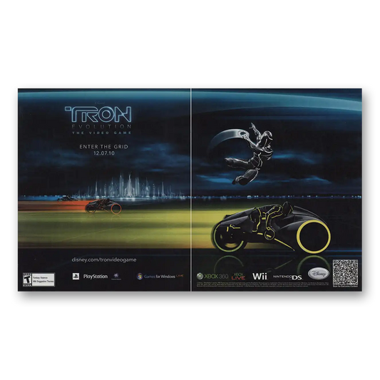 2010 Tron Video Game Promo Enter the Grid Vintage Magazine Print Ad