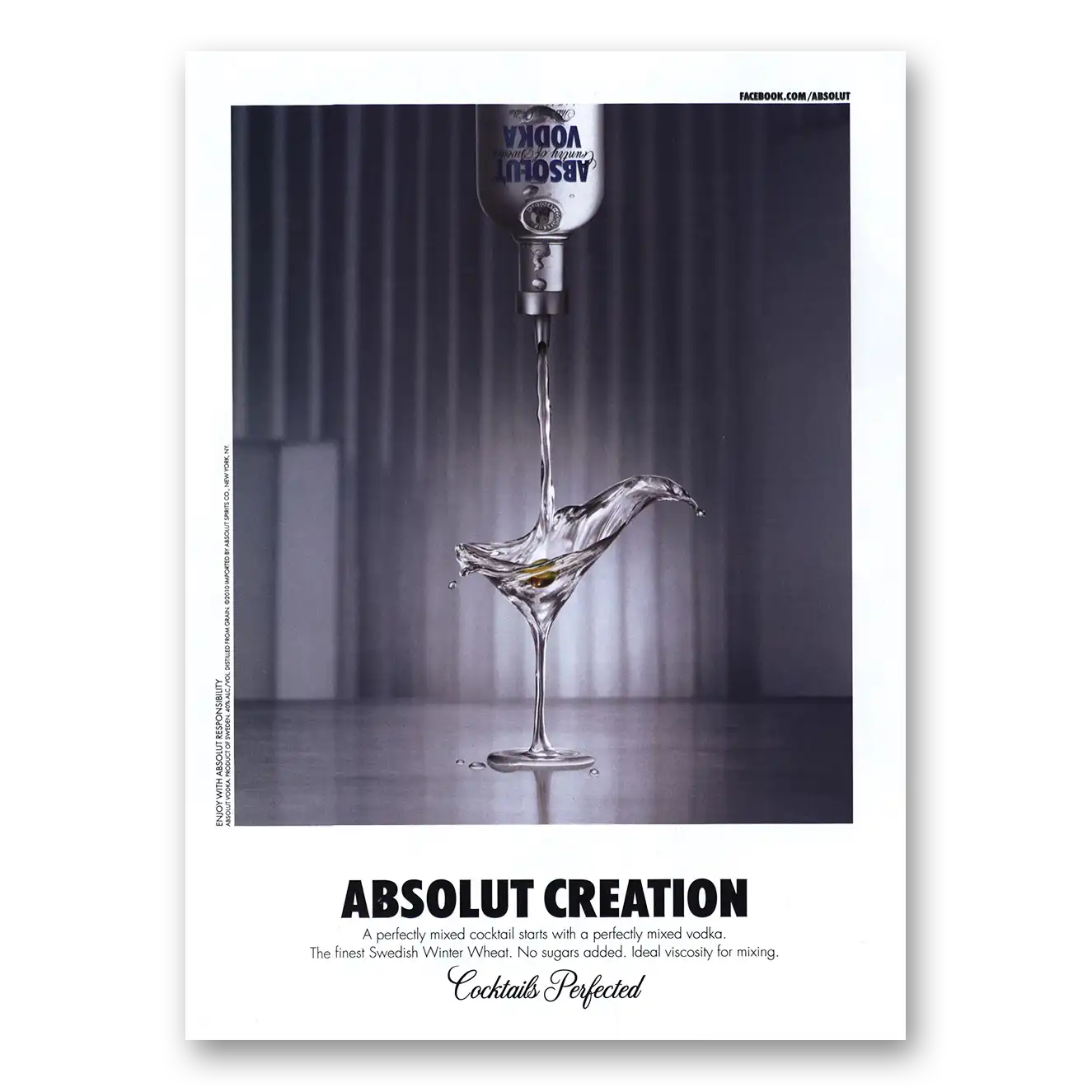 2011 Absolut Vodka Creation Vintage Magazine Print Ad