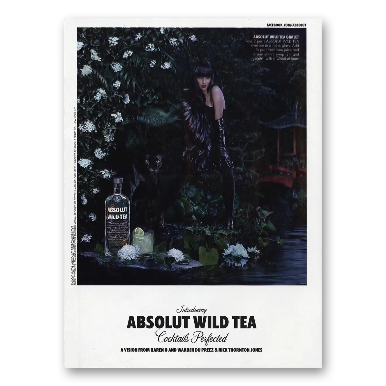 2011 Absolut Wild Tea Cocktails Perfected Vintage Magazine Print Ad