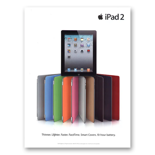 2011 Apple iPad Thinner Lighter Faster Vintage Magazine Print Ad