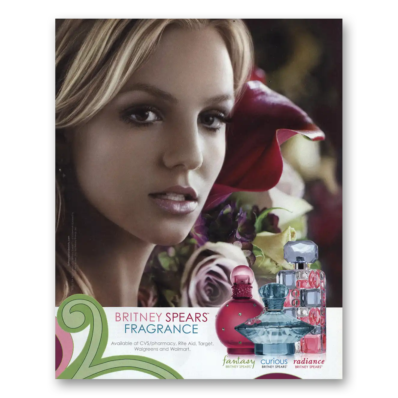 2011 Britney Spears Fantasy Curious Radiance Fragrance Vintage Magazine Print Ad