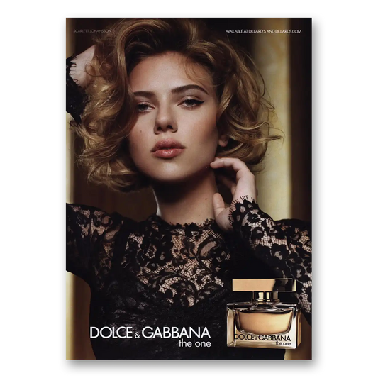 2011 Dolce & Gabbana Scarlett Johansson The One Vintage Magazine Print Ad