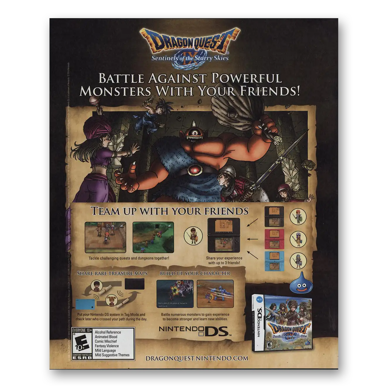 2011 Dragon Quest Video Game Promo Battle Against Powerful Monsters Vintage Magazine Print Ad