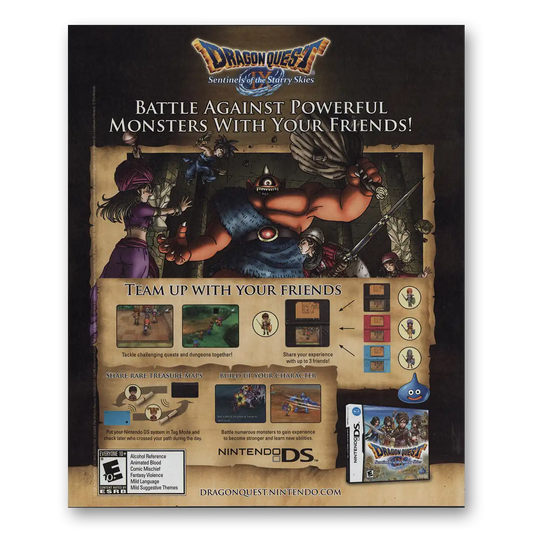 2011 Dragon Quest Video Game Promo Battle Against Powerful Monsters Vintage Magazine Print Ad