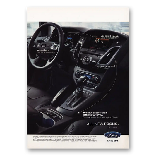 2011 Ford Focus Another Brain In the Car Vintage Magazine Print Ad