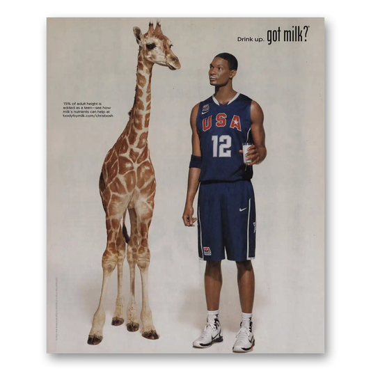 2011 Got Milk Chris Bosh Vintage Magazine Print Ad