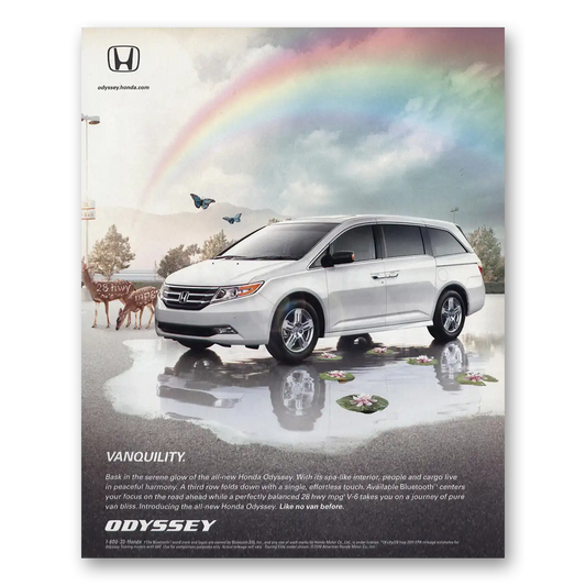 2011 Honda Odyssey Vanquility Vintage Magazine Print Ad