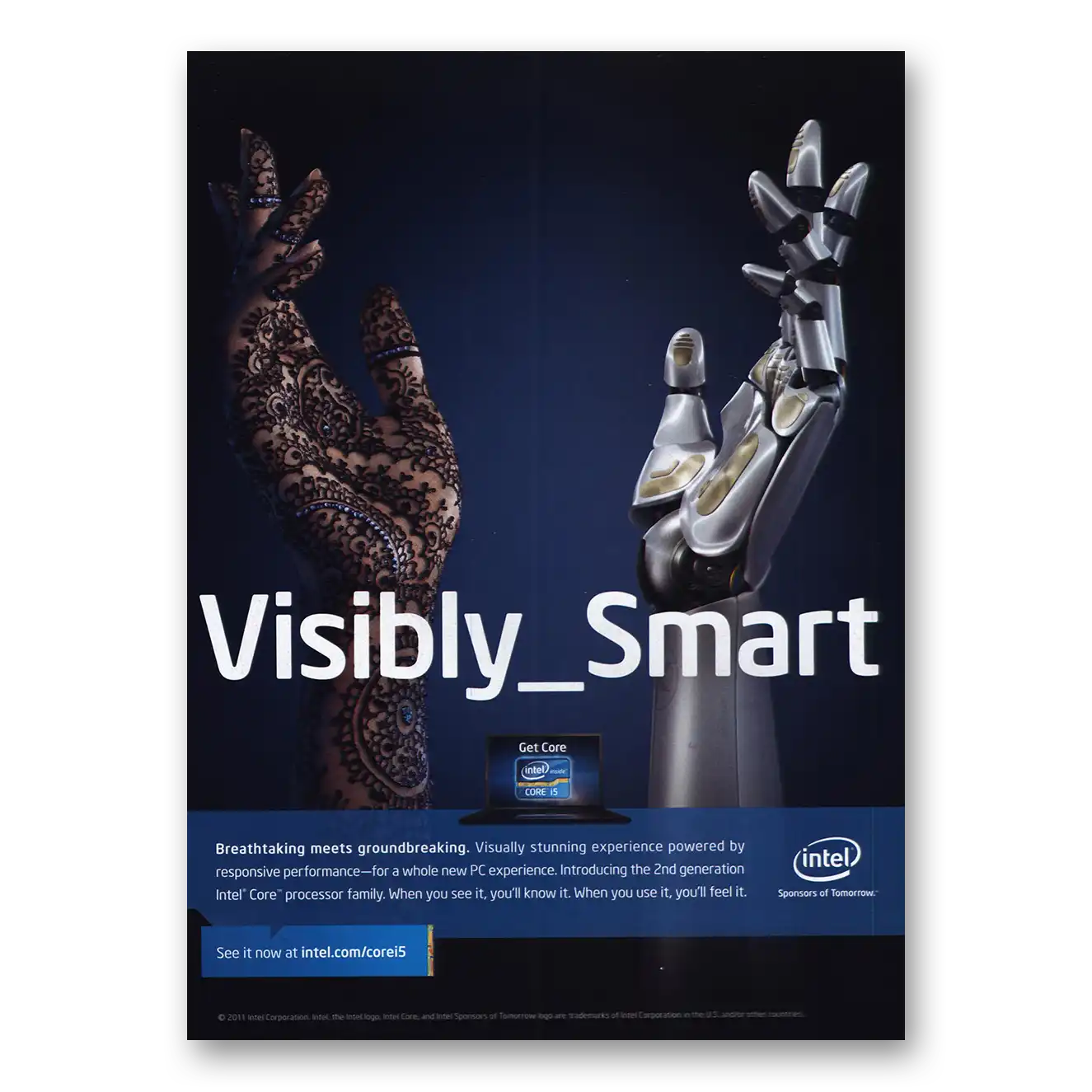 2011 Intel Visibly Smart Vintage Magazine Print Ad