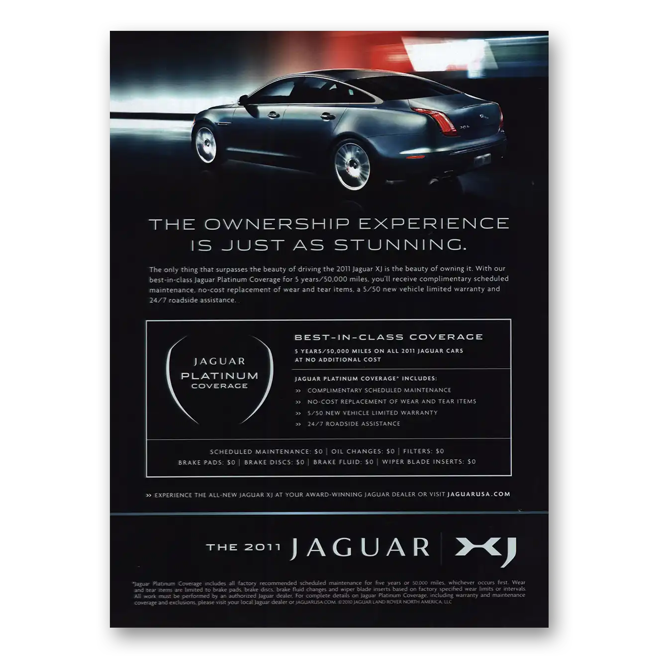 2011 Jaguar Ownership Experience Stunning Vintage Magazine Print Ad