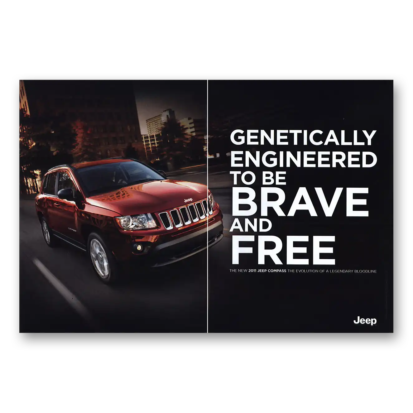 2011 Jeep Compass Genetically Engineered Vintage Magazine Print Ad