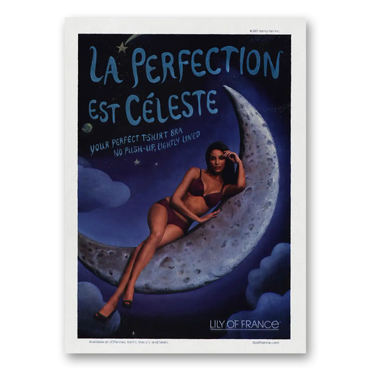 2011 Lily of France La Perfection Est Celeste Vintage Magazine Print Ad