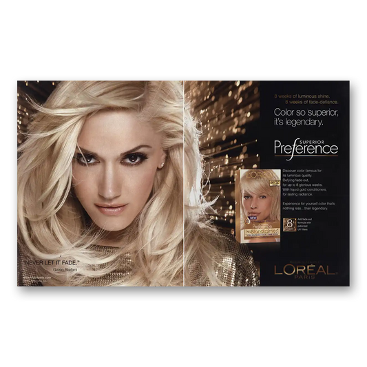 2011 Loreal Gwen Stefani Vintage Magazine Print Ad