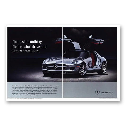 2011 Mercedes Benz SLS AMG Best or Nothing Vintage Magazine Print Ad