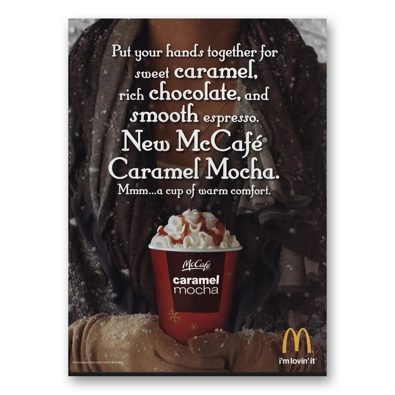 2011 McDonalds McCafe Caramel Mocha Vintage Magazine Print Ad