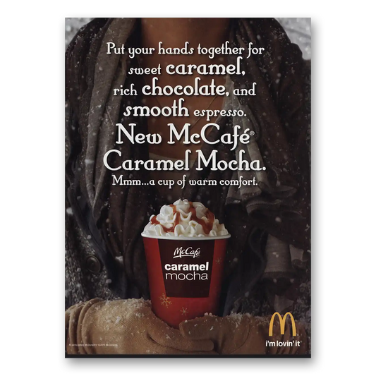 2011 McDonalds McCafe Caramel Mocha Vintage Magazine Print Ad