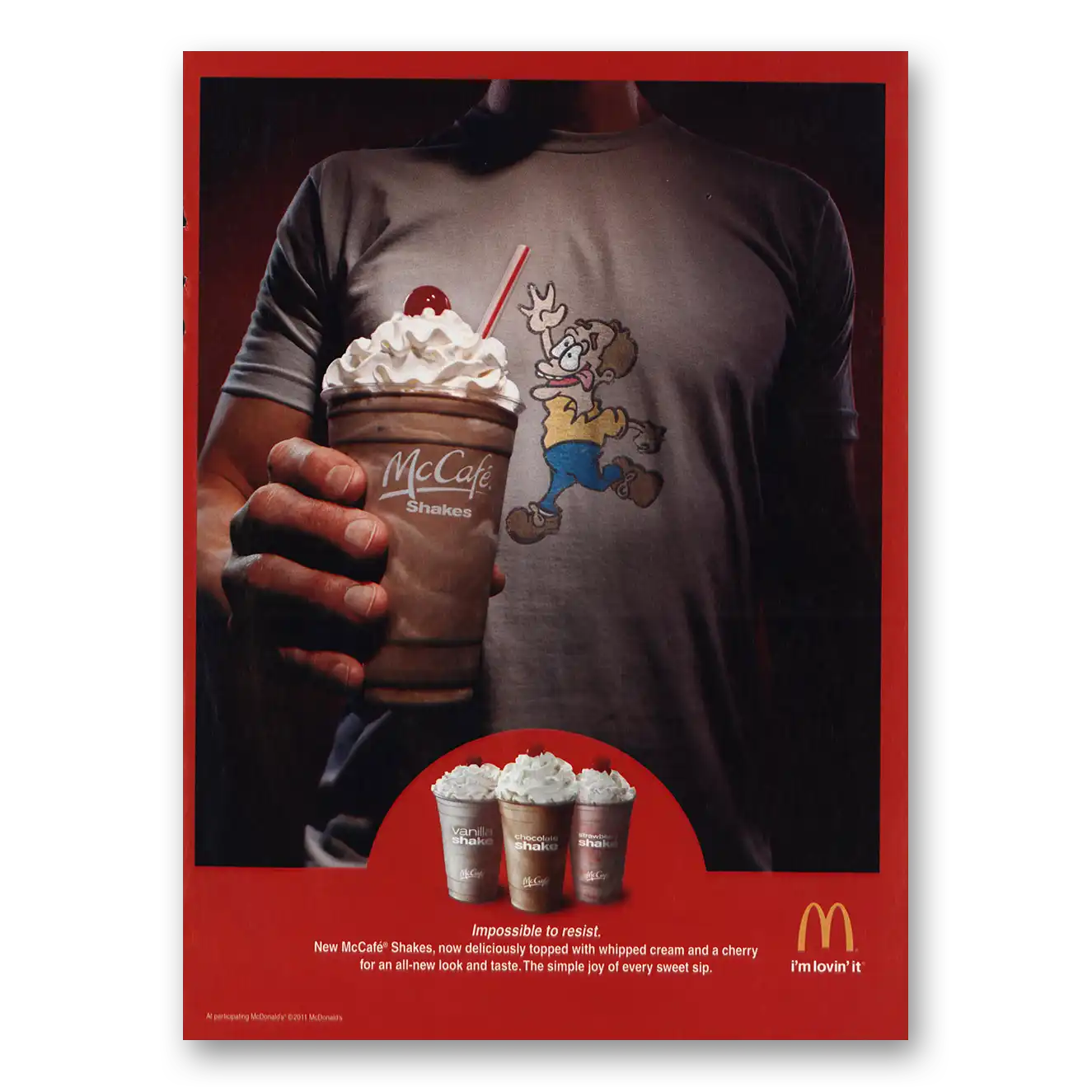 2011 McDonalds McDonalds Shakes Impossible to Resist Vintage Magazine Print Ad