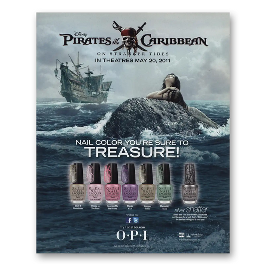 2011 OPI Disney Pirates of the Caribbean Vintage Magazine Print Ad