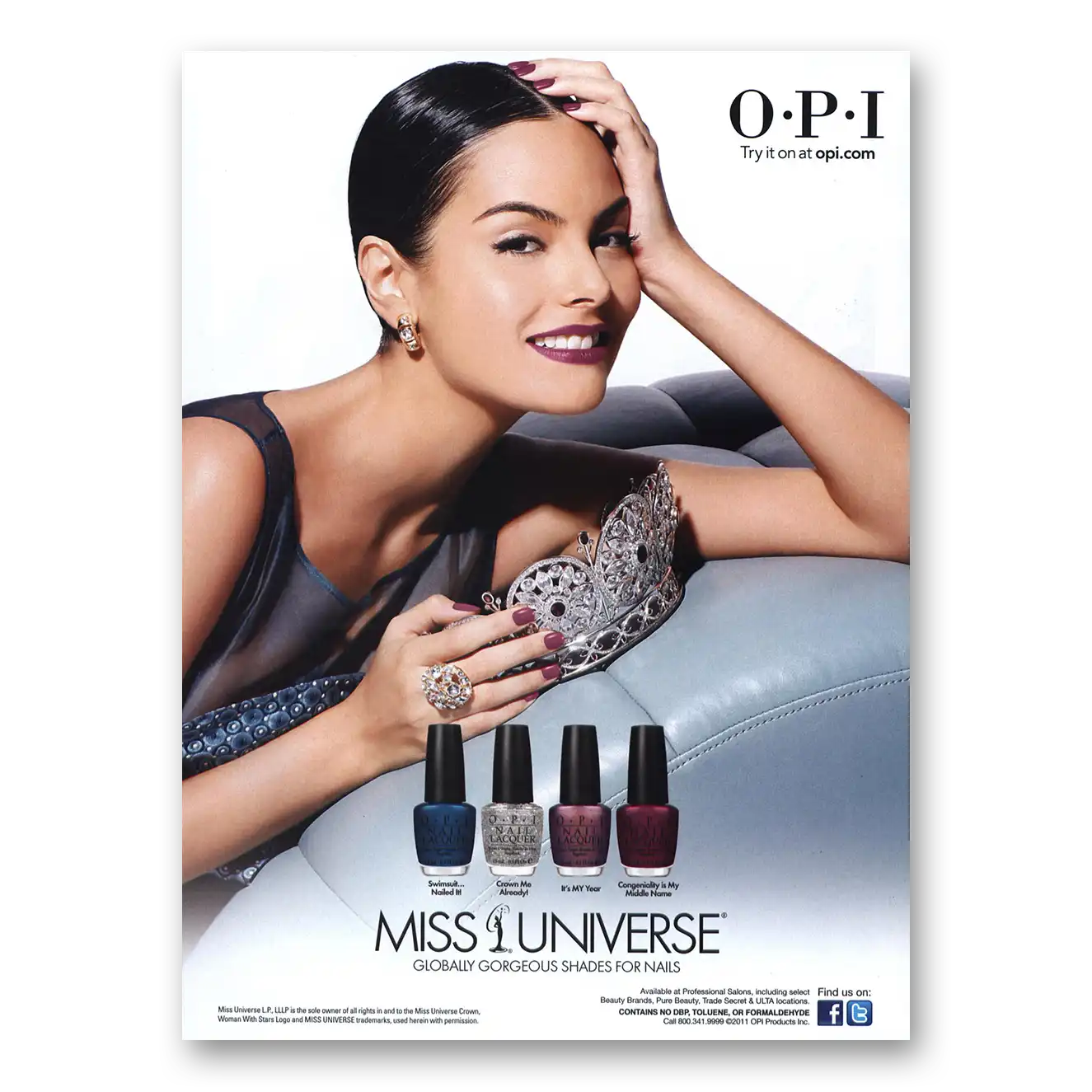 2011 OPI Miss Universe Vintage Magazine Print Ad