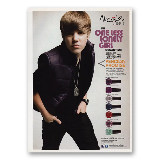 2011 OPI Justin Bieber Vintage Magazine Print Ad