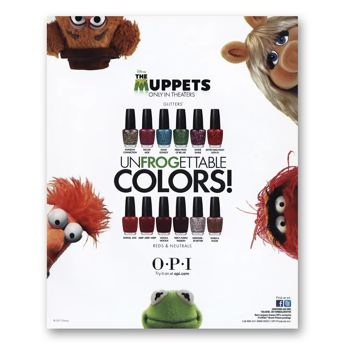 2011 OPI The Muppets Vintage Magazine Print Ad