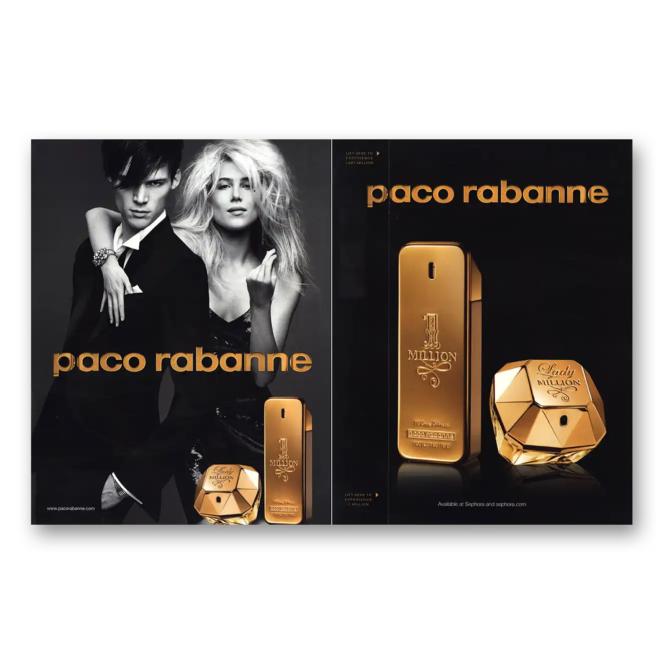 2011 Paco Rabanne Million Vintage Magazine Print Ad