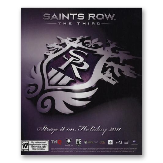 2011 Saints Row Video Game Promo Strap It On Vintage Magazine Print Ad