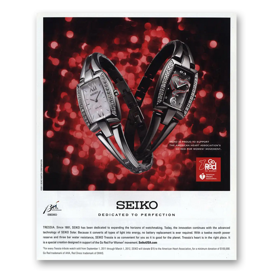 2011 Seiko Tressia Dedicated to Perfection Vintage Magazine Print Ad