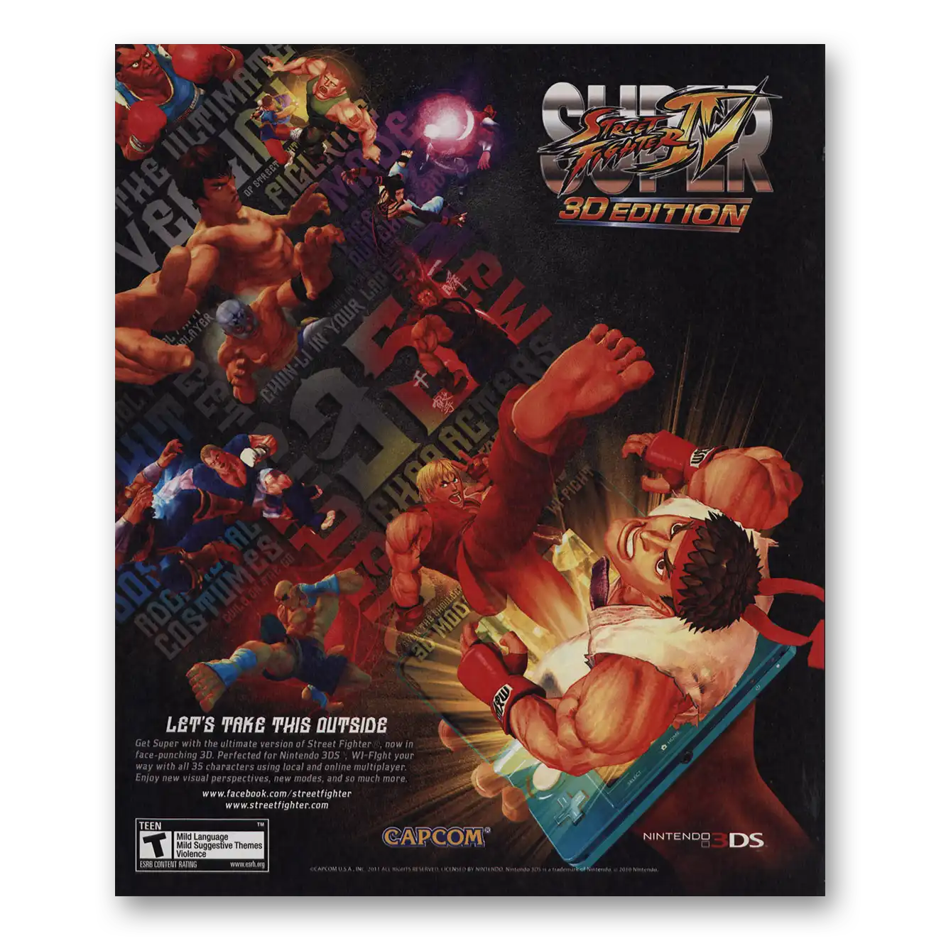 2011 Street Fighter IV Video Game Promo SD Edition Vintage Magazine Print Ad