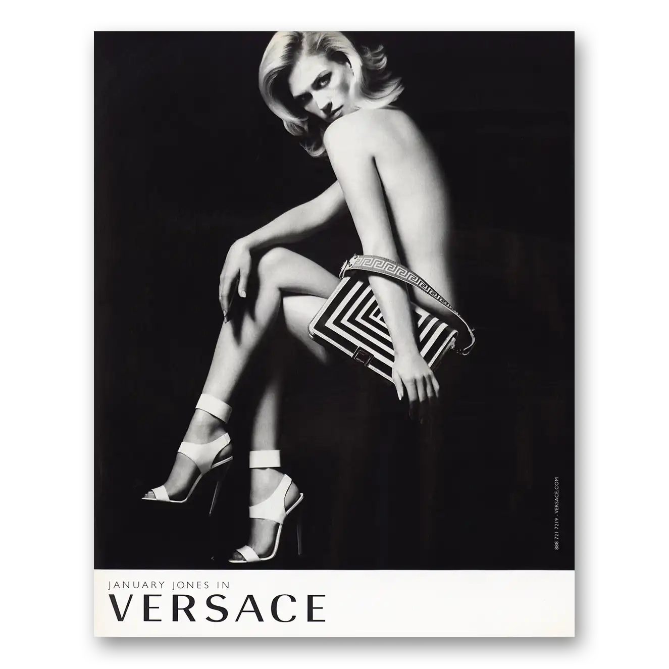 2011 Versace January Jones In Versace Vintage Magazine Print Ad