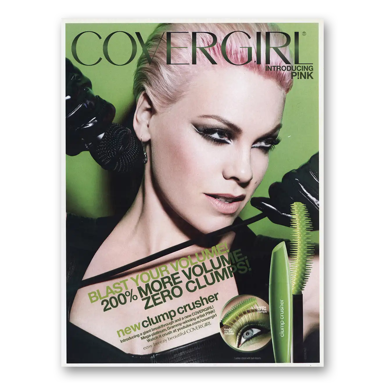 2012 Cover Girl Pink Blast Your Volume Vintage Magazine Print Ad