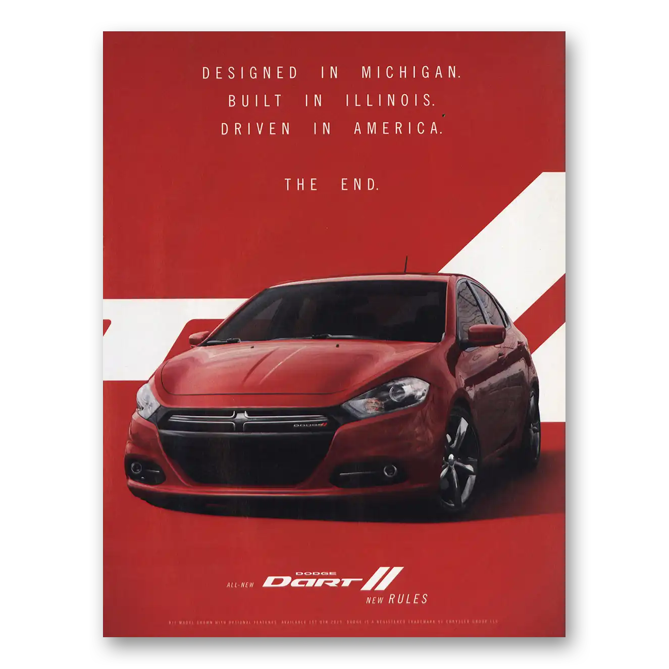 2012 Dodge Dart Designed In Michigan Vintage Magazine Print Ad