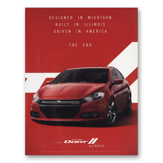 2012 Dodge Dart Designed In Michigan Vintage Magazine Print Ad