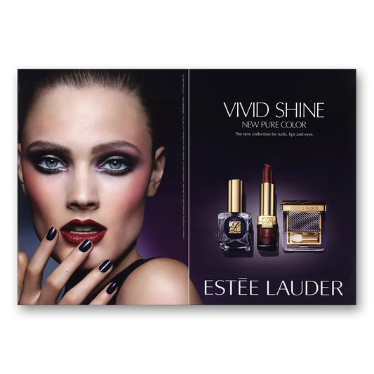 2012 Estee Lauder Vivid Shine Vintage Magazine Print Ad