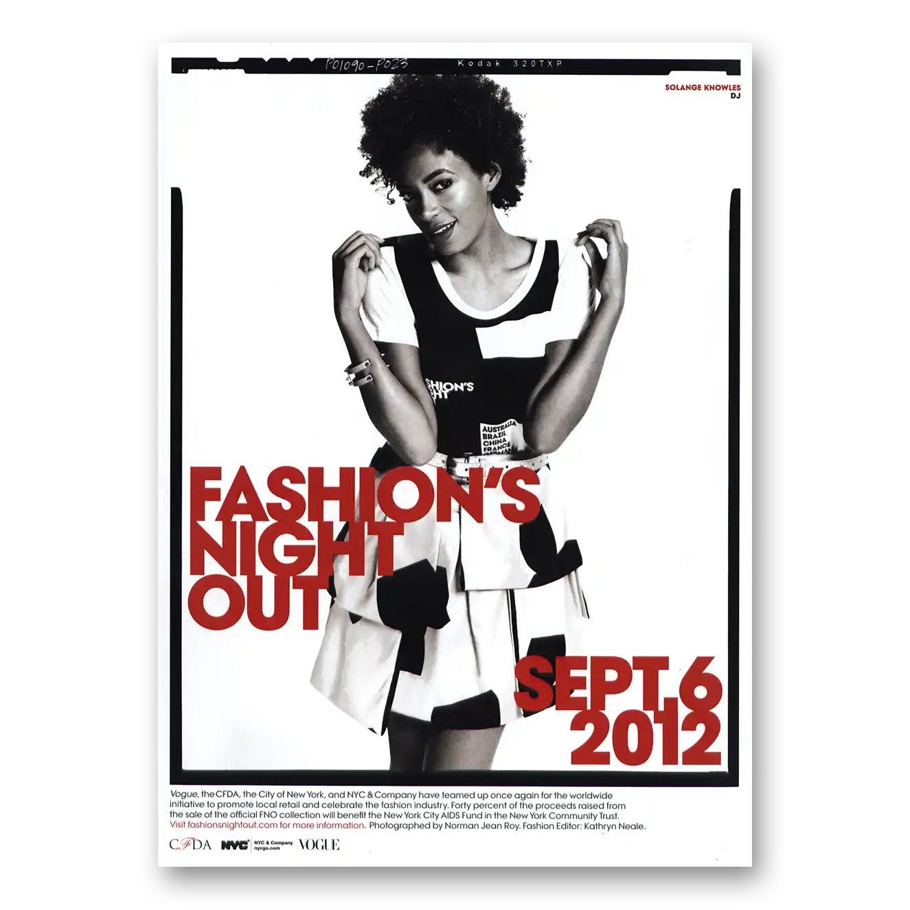 2012 Fashions Night Out Solange Knowles Vintage Magazine Print Ad