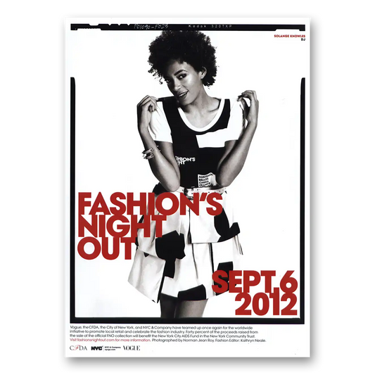 2012 Fashions Night Out Solange Knowles Vintage Magazine Print Ad