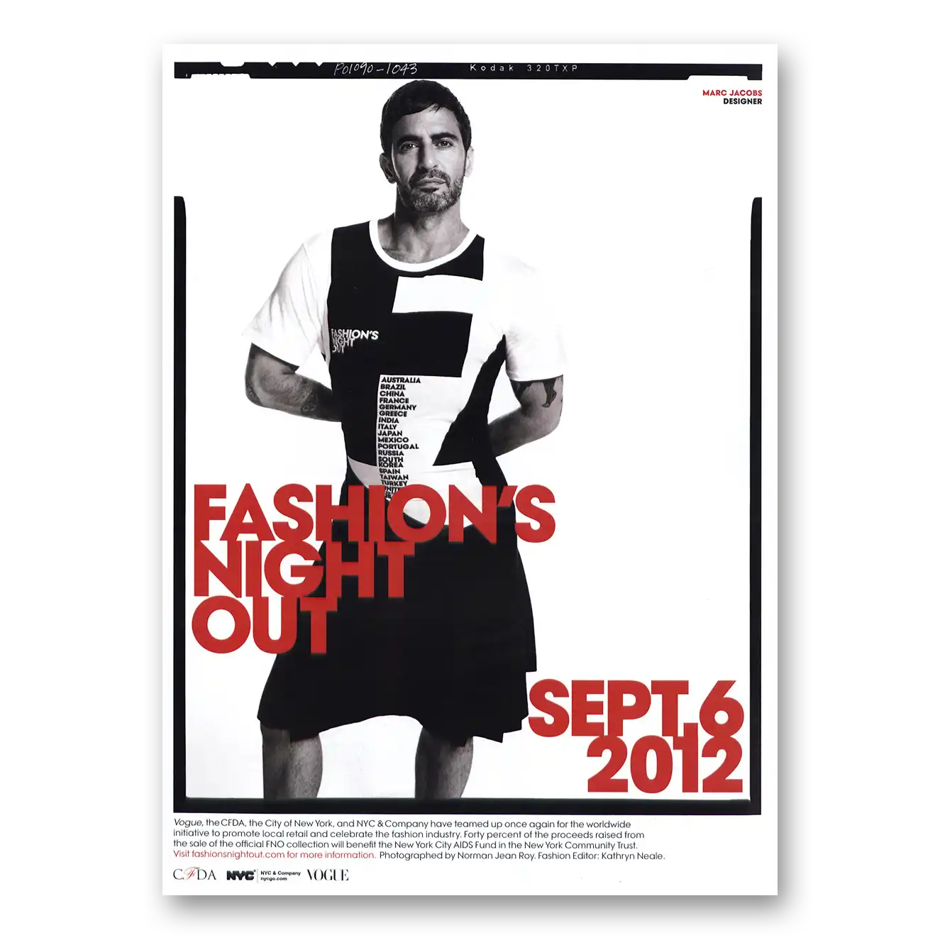 2012 Fashions Night Out Marc Jacobs Vintage Magazine Print Ad