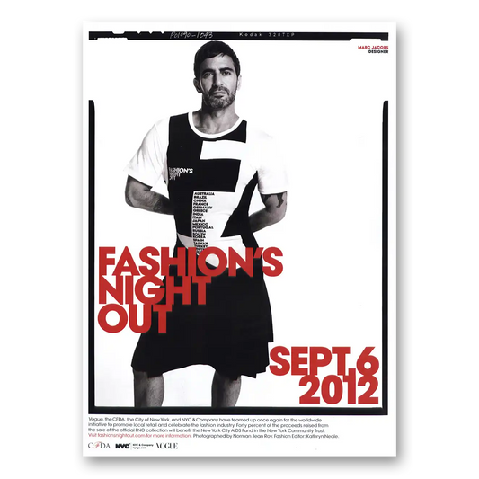 2012 Fashions Night Out Marc Jacobs Vintage Magazine Print Ad