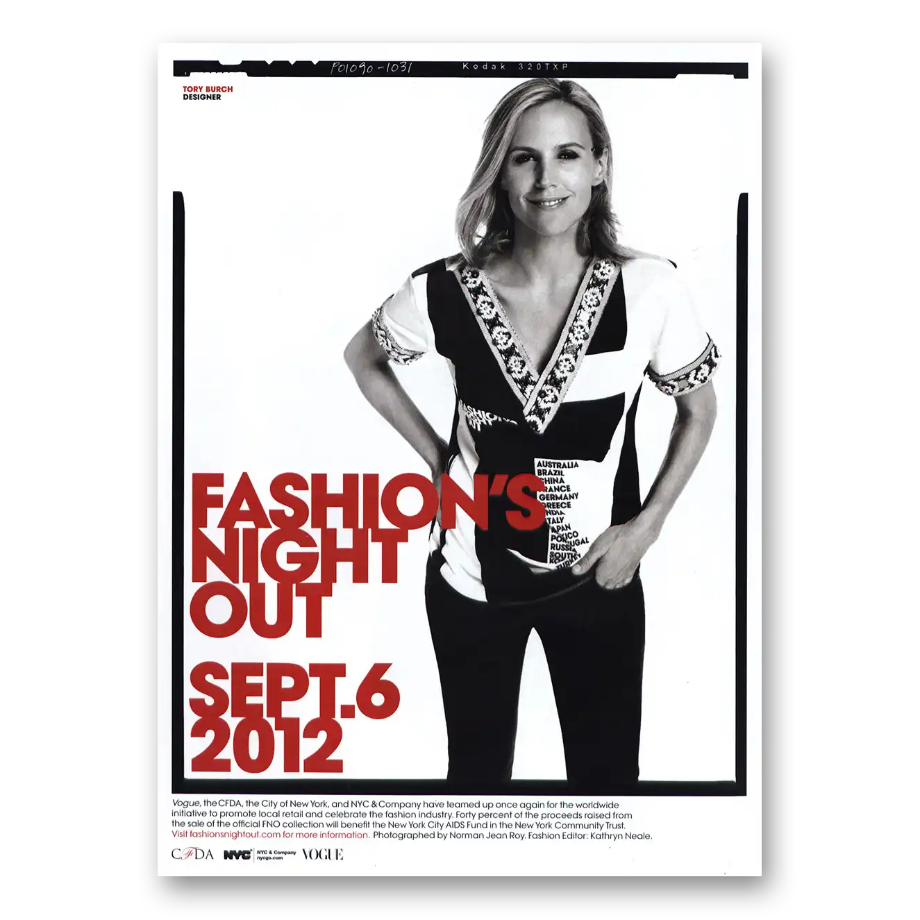 2012 Fashions Night Out Tory Burch Vintage Magazine Print Ad