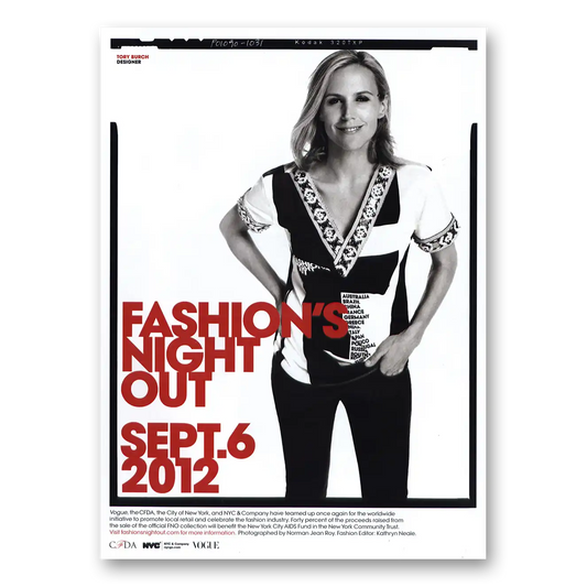 2012 Fashions Night Out Tory Burch Vintage Magazine Print Ad