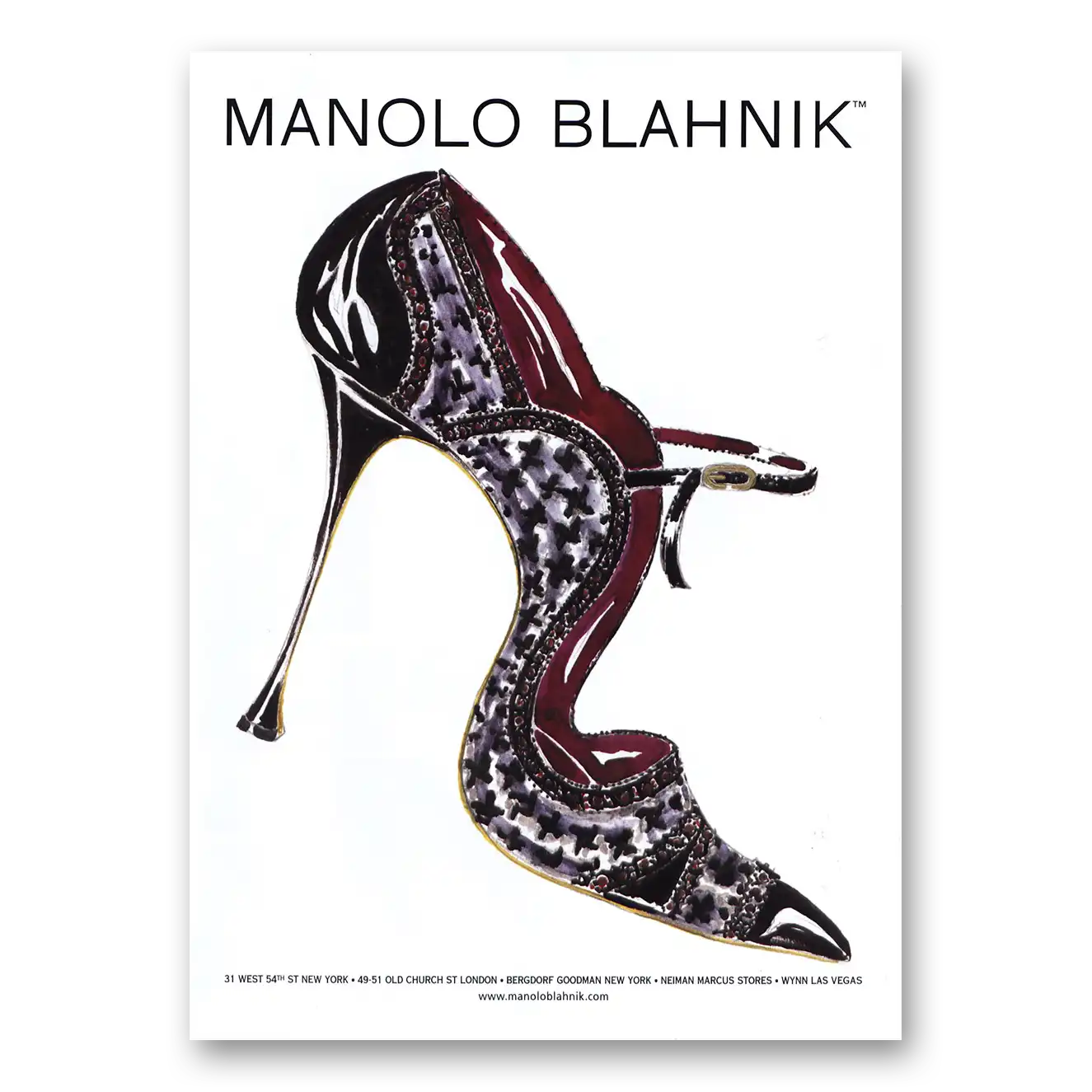 2012 Manolo Blahnik Shoes Fashion Vintage Magazine Print Ad