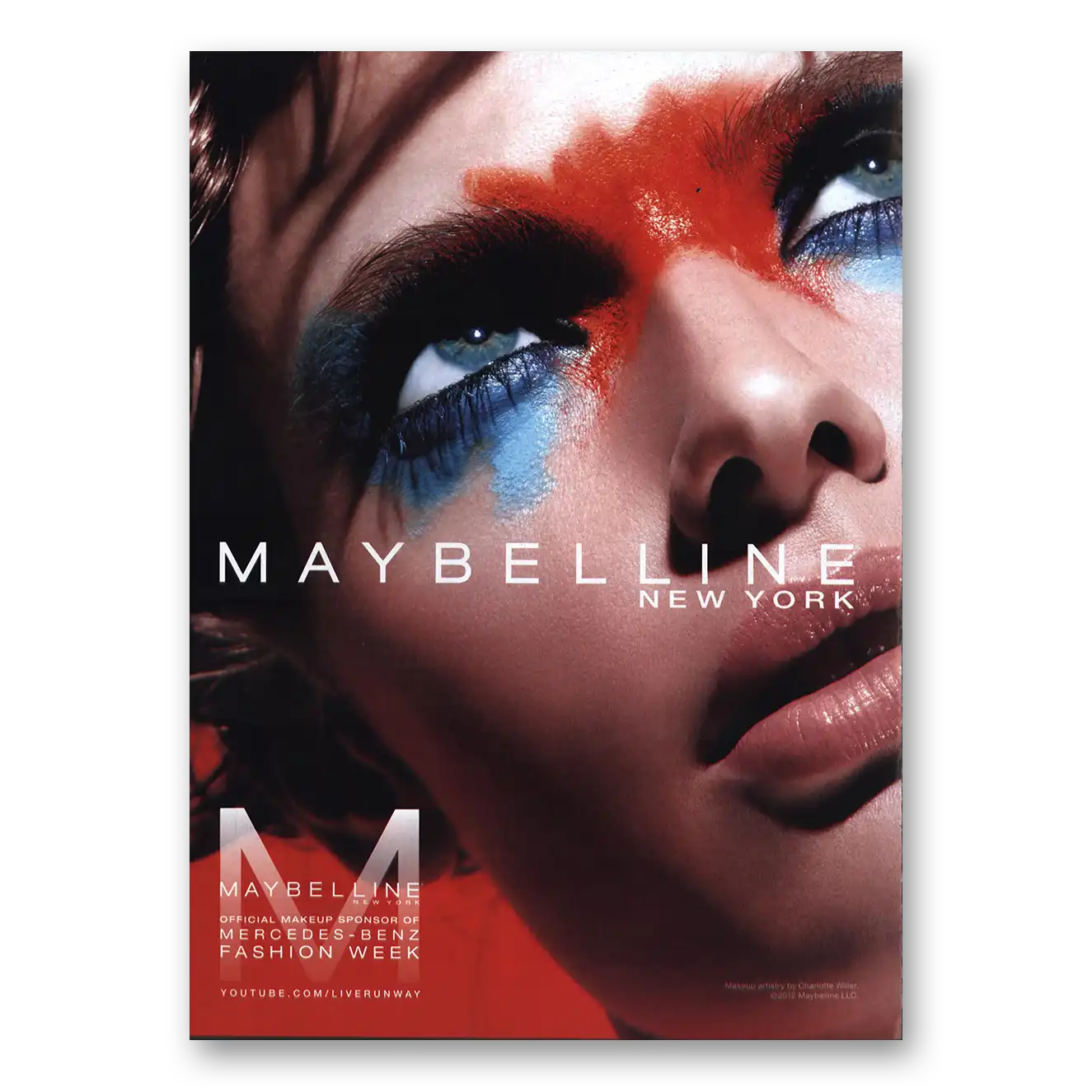 2012 Maybelline Fashion Week Vintage Magazine Print Ad