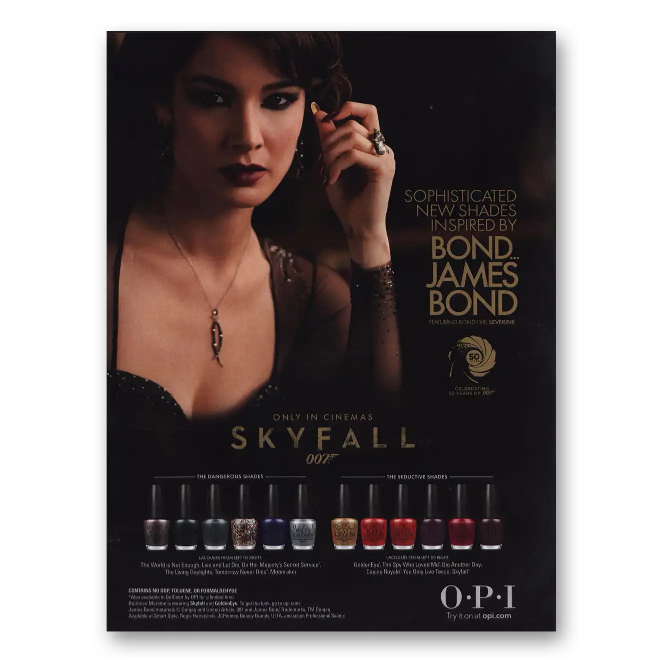 2012 OPI Skyfall 007 James Bond Vintage Magazine Print Ad