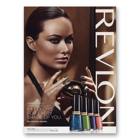 2012 Revlon Olivia Wilde Vintage Magazine Print Ad