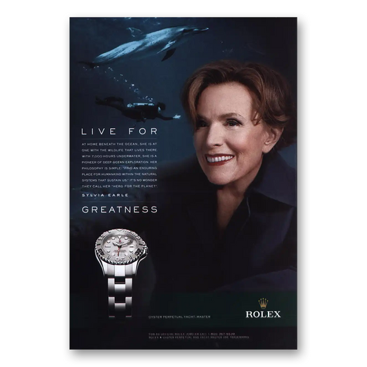 2012 Rolex Sylvia Earle Greatness Vintage Magazine Print Ad