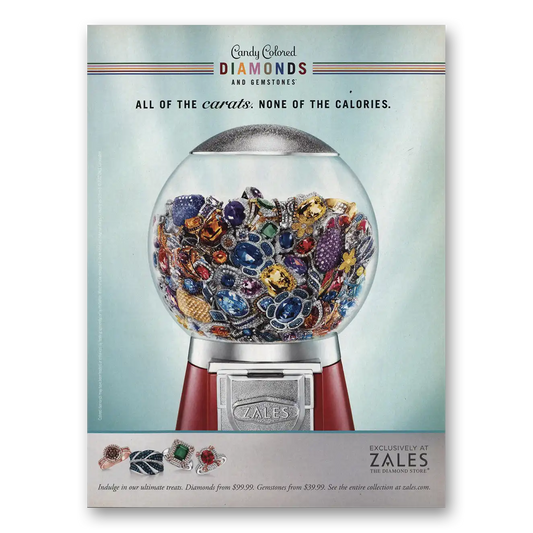 2012 Zales Jewelry Candy Colored Diamonds Vintage Magazine Print Ad